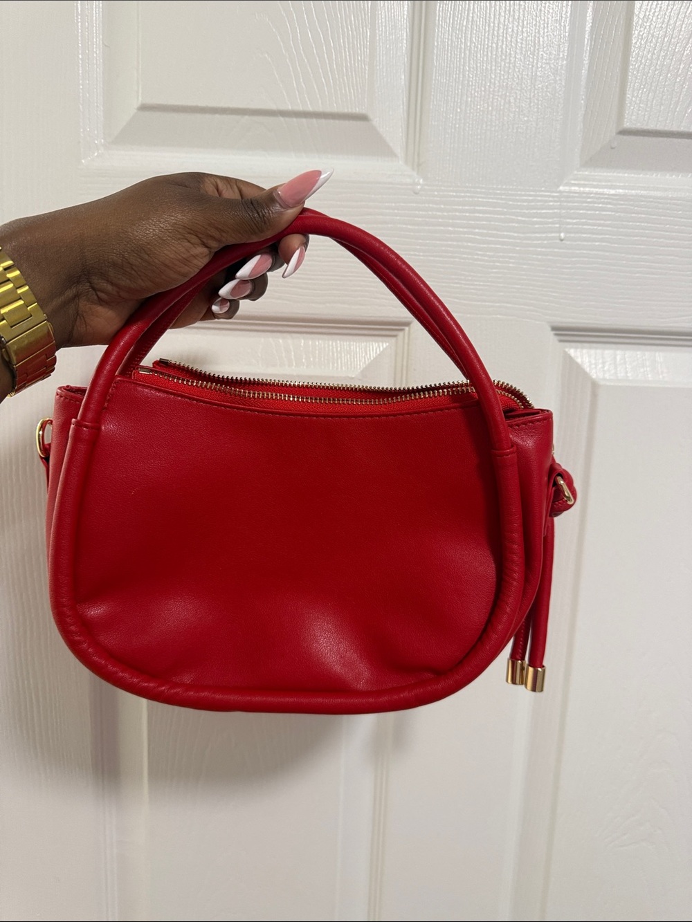 Eloquii Red Leather Shoulder Bag